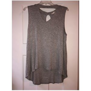 Grey tank top with cutout (size extra large)